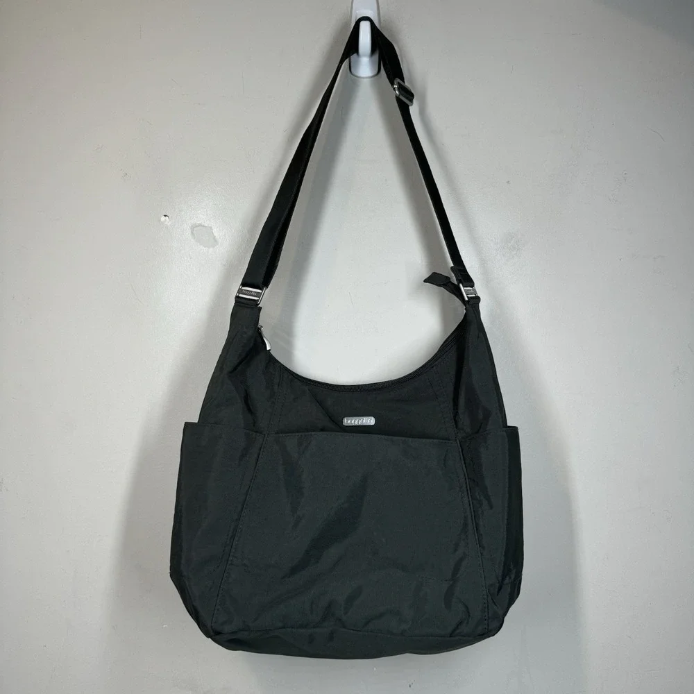 Baggallini Hobo Crossbody Bag Charcoal Grey with 5 outside pockets & Coin Purse